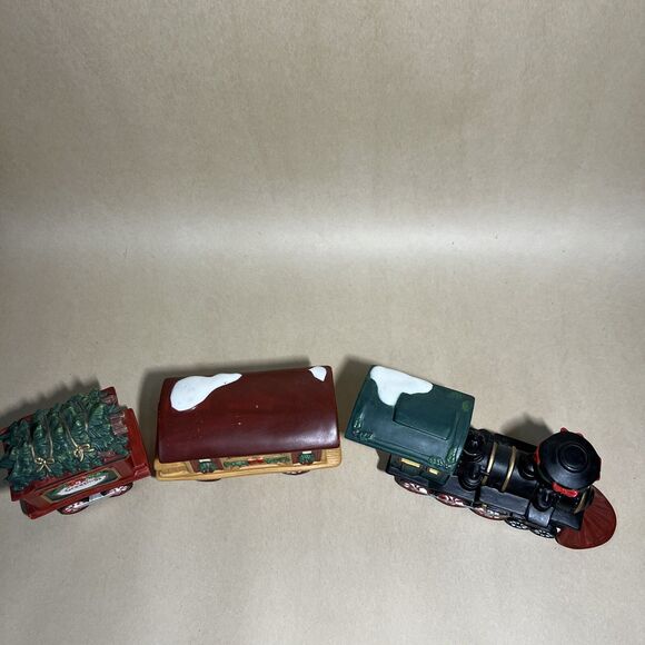 VTG O’ Well 1990s HOLIDAY TIME Train Set, Christmas Collectible Porcelain 3 PC - Picture 3 of 10